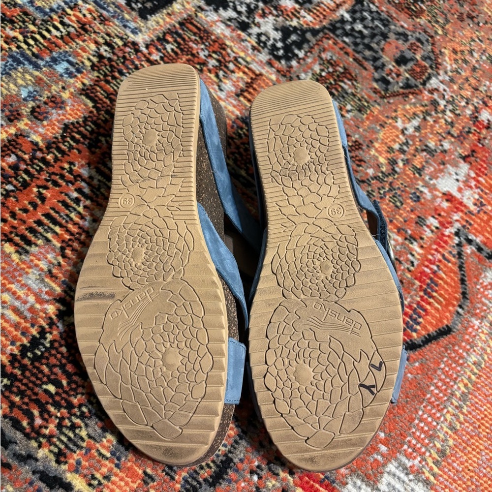 Dansko Susie Milled Nubuck Blue sandals 39 - Picture 2 of 5